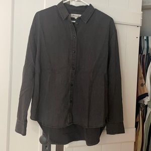 Madewell black denim boyfriend button down